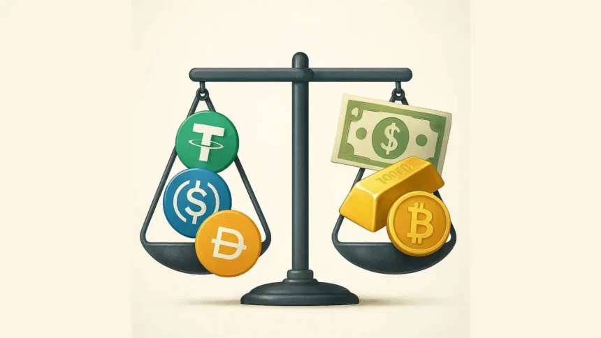 Crédito: Ilustração De Stablecoins (K7Yz3/Wikimedia)