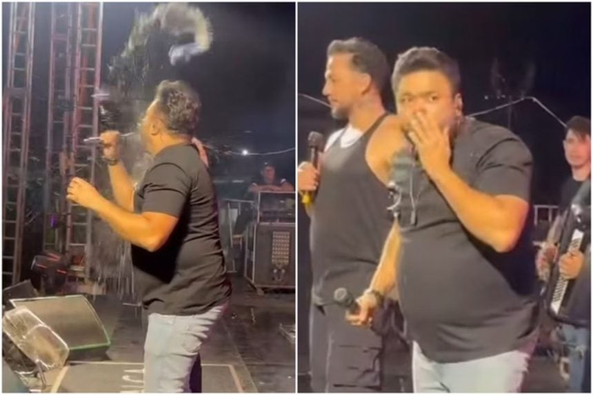 Cantor Rick Rocha, Da Banda Malla 100 Alça, É Agredido Com Lata De Cerveja Durante Show Em Mt