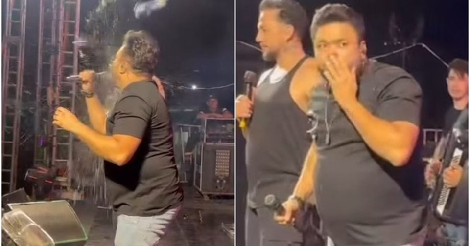 Cantor Rick Rocha, Da Banda Malla 100 Alça, É Agredido Com Lata De Cerveja Durante Show Em Mt