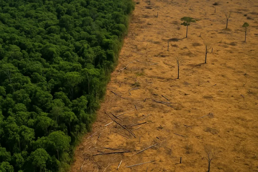 Representação Artística Elaborada Com Inteligência Artificial Mostra A Amazônia Se Transformando Em Uma Savana Seca. Crédito: Flavia Correia Via Chatgpt/Olhar Digital