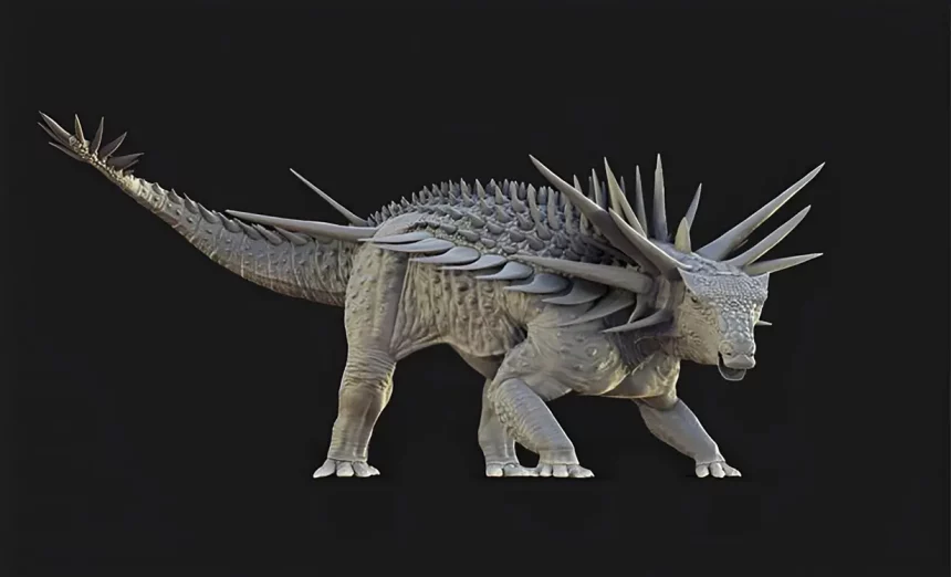 Reconstrução Digital Do Spicomellus Afer, Que Era Coberto De Espinhos, Alguns Fundidos Ao Esqueleto Do Animal, Medindo Até Um Metro De Comprimento. Crédito: Matthew Dempsey