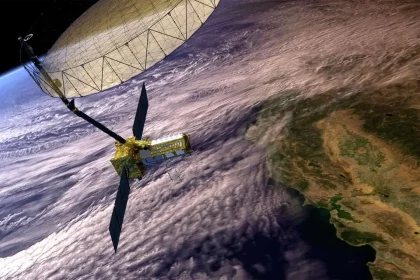Conceito Artístico Retrata O Satélite Nisar Em Órbita (Imagem: Nasa/Jpl-Caltech)