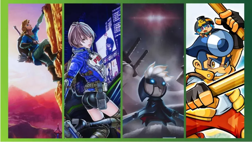 Crédito: Breath Of The Wild, Astral Chain, Blue Fire E Bakeru (Reprodução/Divulgação)