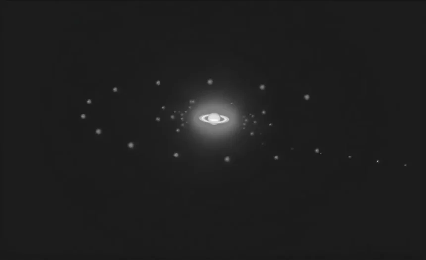 Imagem Composta Com 13 Exposições Curtas De Saturno E 13 Exposições Longas Da Maior Lua Do Planeta, Titã, Tiradas Ao Longo De Duas Semanas, Em Junho De 2021. Crédito: Mohammad Ranjbaran/Apod Nasa