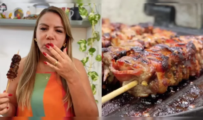 Aprenda Fazer O Espetinho De Carne Foleado No Bacon Da Mani Reggo. ​