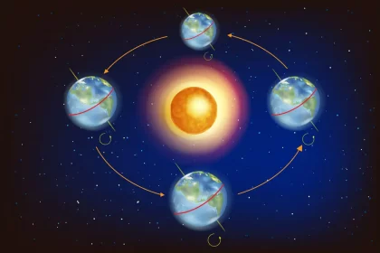 As Estações Na Terra – Ilustração Mostrando A Posição Da Terra Em Relação Ao Sol Nos Equinócios E Solstícios / Crédito: Sakurra (Shutterstock)