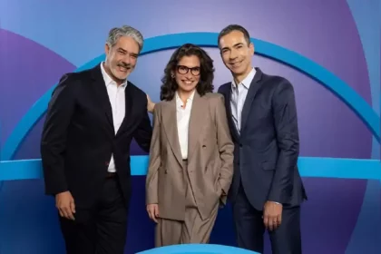William Bonner, Renata Vasconcellos E César Tralli. William Bonner, Renata Vasconcellos E César Tralli.