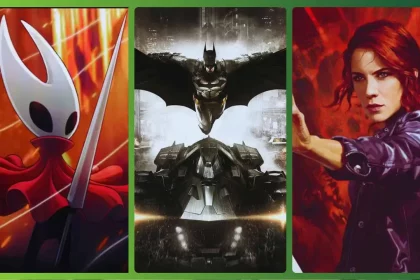 Jogos Baratos Na Steam: Hollow Knight Silksong, Batman: Arkham Knight E Control (Reprodução/Divulgação)