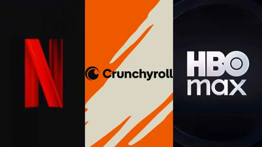 Logo Do Netflix, Crunchyroll E Hbomax (Reprodução/Divulgação)