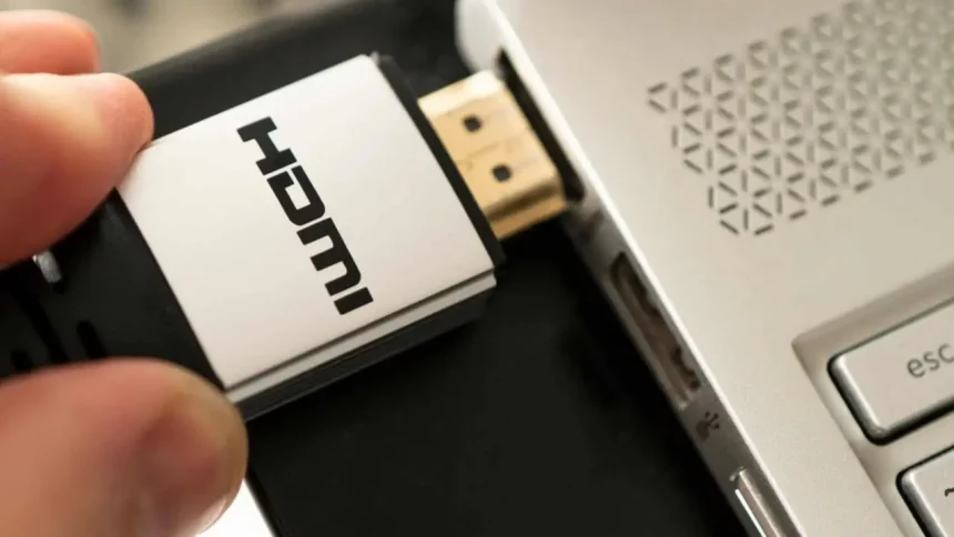 Pessoa Conectando Cabo Hdmi Em Um Notebook - Imagem: Melnikov Dmitriy/Shutterstock