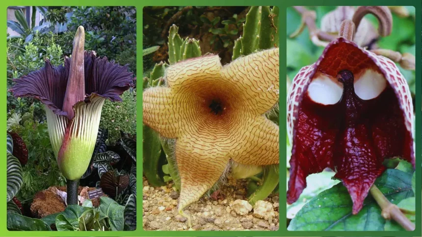 Flores Estranhas: Flor-Cadáver, Stapelia Fifantea, Aristolochia Salvadorensis | Créditos, Respectivamente: Botanical Gardens University Of Bonn E Wikimedia Communs Flores Estranhas: Flor-Cadáver, Stapelia Fifantea, Aristolochia Salvadorensis | Créditos, Respectivamente: Botanical Gardens University Of Bonn E Wikimedia Communs
