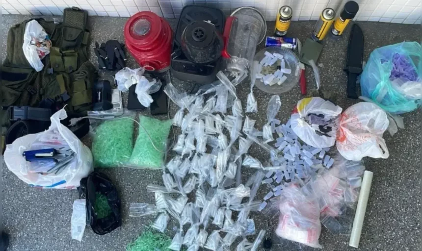 Agentes Militares Encontraram 490 Pinos De Cocaína, Uma Faca, Um Coldre Para Pistola, Um Cinto Tático E Outras Materiais Criminosos. ​