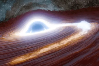 Ilustração Da Maior E Mais Distante Erupção De Buraco Negro Já Vista. (Crédito Da Imagem: Caltech/R. Hurt (Ipac))