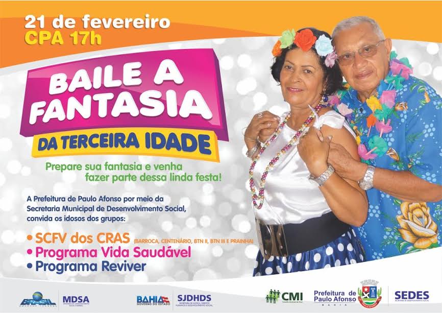 Paulo Afonso: Sedes Realiza Carnaval Dos Idosos Nesta Terça-Feira, 21 De Fevereiro