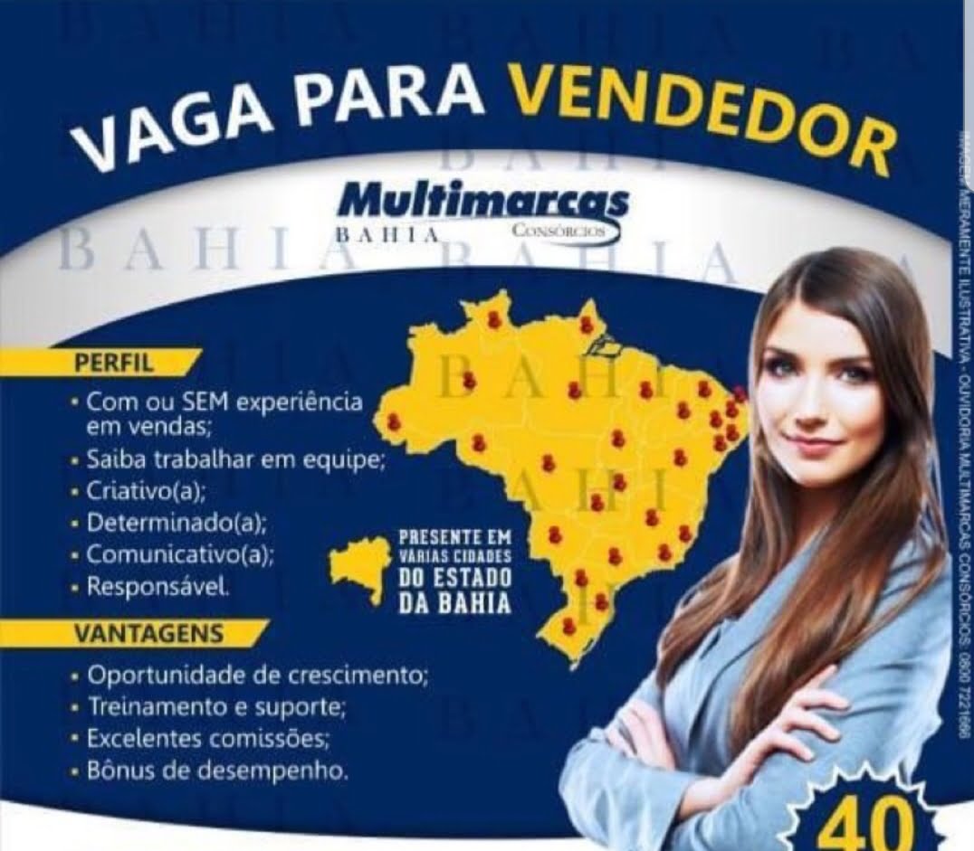 Atenção Pauloafonsinos, A Multimarcas Consórcios Está Oferecendo Vaga Para Vendedor